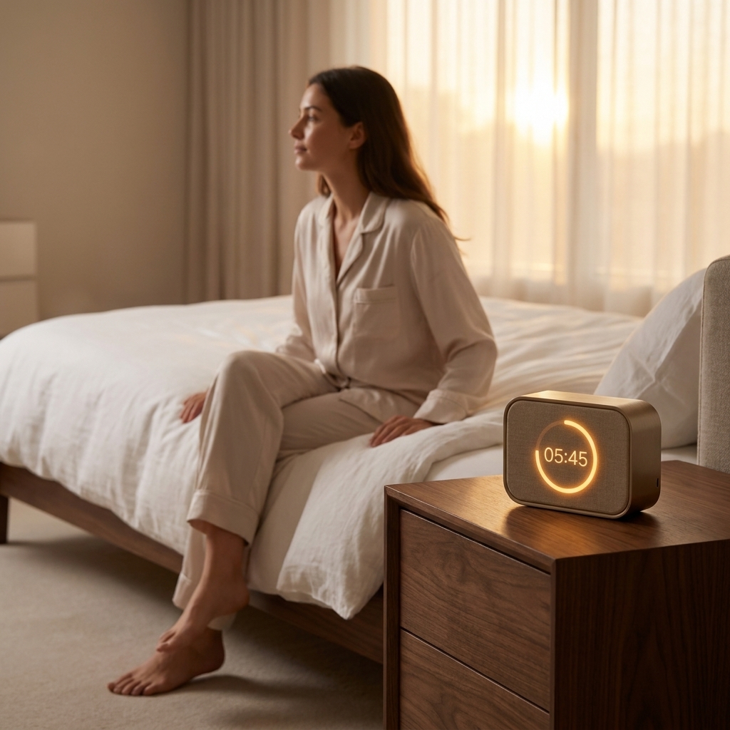 Luxury minimalist bedroom — BedBouncer in context